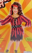 Pirate Girl Kids Buccaneer Halloween Dress-Up Costume - 4-6 Small #3242