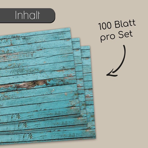 100 Tischsets mit blauer Holzoptik I dv_042 I DIN A3 I Platzsets Platzdecken - Bild 3 von 7