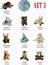 Coca-Cola Coke International Bean Bag Beanie Set 3 Complete Set 10 New Rare