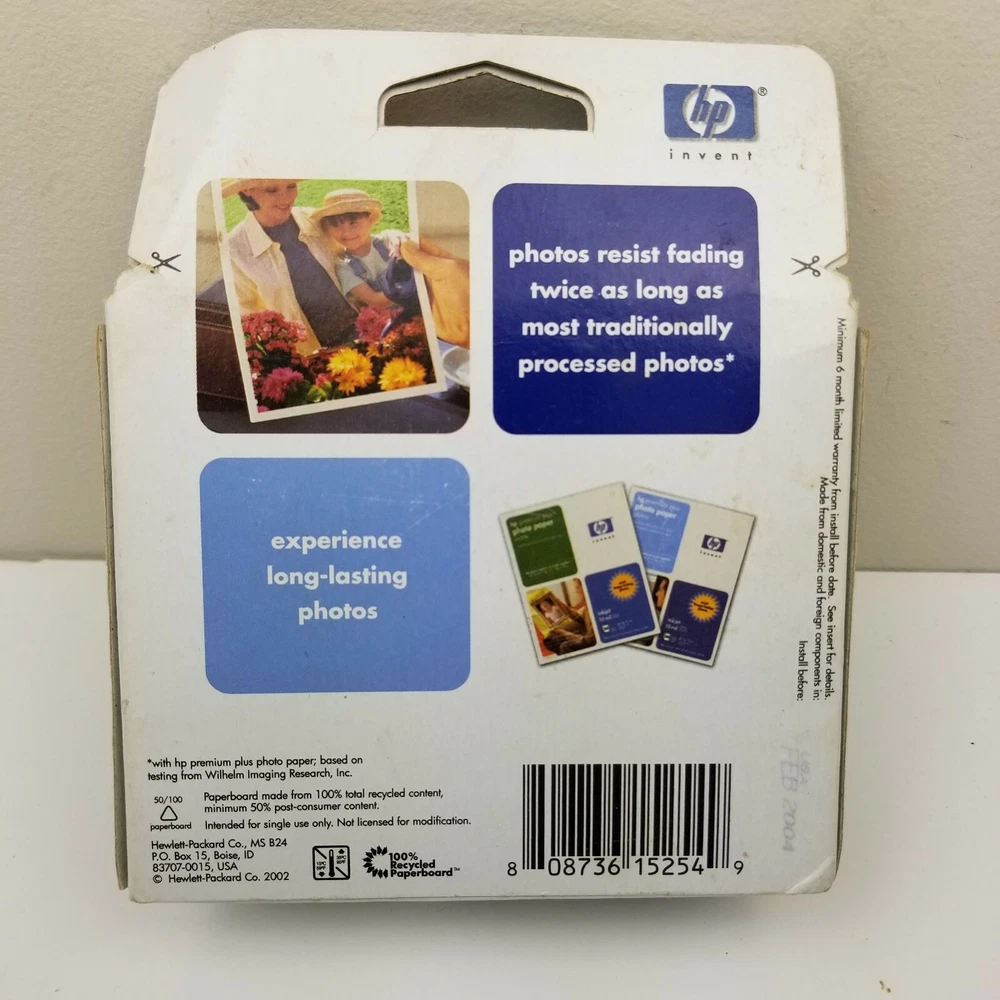 HP 58 Multi Color Photo Printer Ink Cartridge Expired 2004 Sealed Genuine