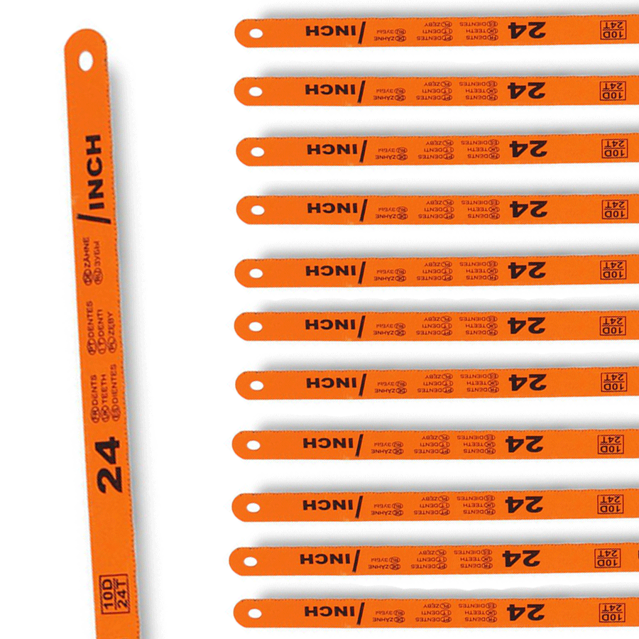 set 12 lame ricambio seghetto sega a mano taglio ferro legno 300mm manuale kit