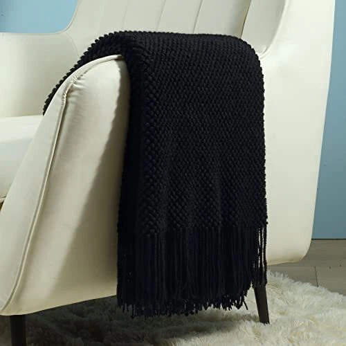  Farmhouse Couch Sofa Throw Blanket for Bedroom Living Room Black Dot - Image 3 of 4