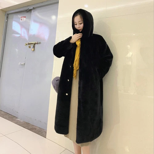 Ladies Faux Fur Coat Fluffy Hooded Winter Long Oversized Thicken Warm Outwear- - Picture 15 of 25