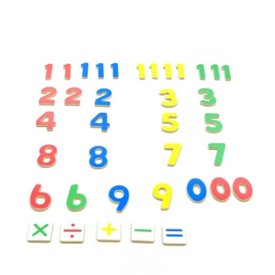 VIGA TOYS Magnetische Zahlen Rechenzeichen Holz 37-teilig Magnetzahlen Zahlenmagnete