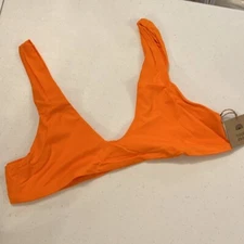 Toast Swim Signature Scoop Bikini Top in Tiger orange Size XL sexy Beach NWT