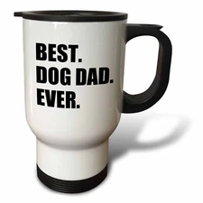 3dRose Best Dog Dad Ever - fun pet owner gifts for him - animal lover text 14oz