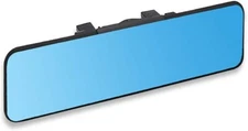 11.2'' Blue Flat Car Rear View Mirror Clip on Wide Angle Panoramic Blind Spots
