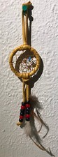 Traumfänger Dreamcatcher Windspiel Leder ca. 21cm ⌀5,5cm Deko Indianer