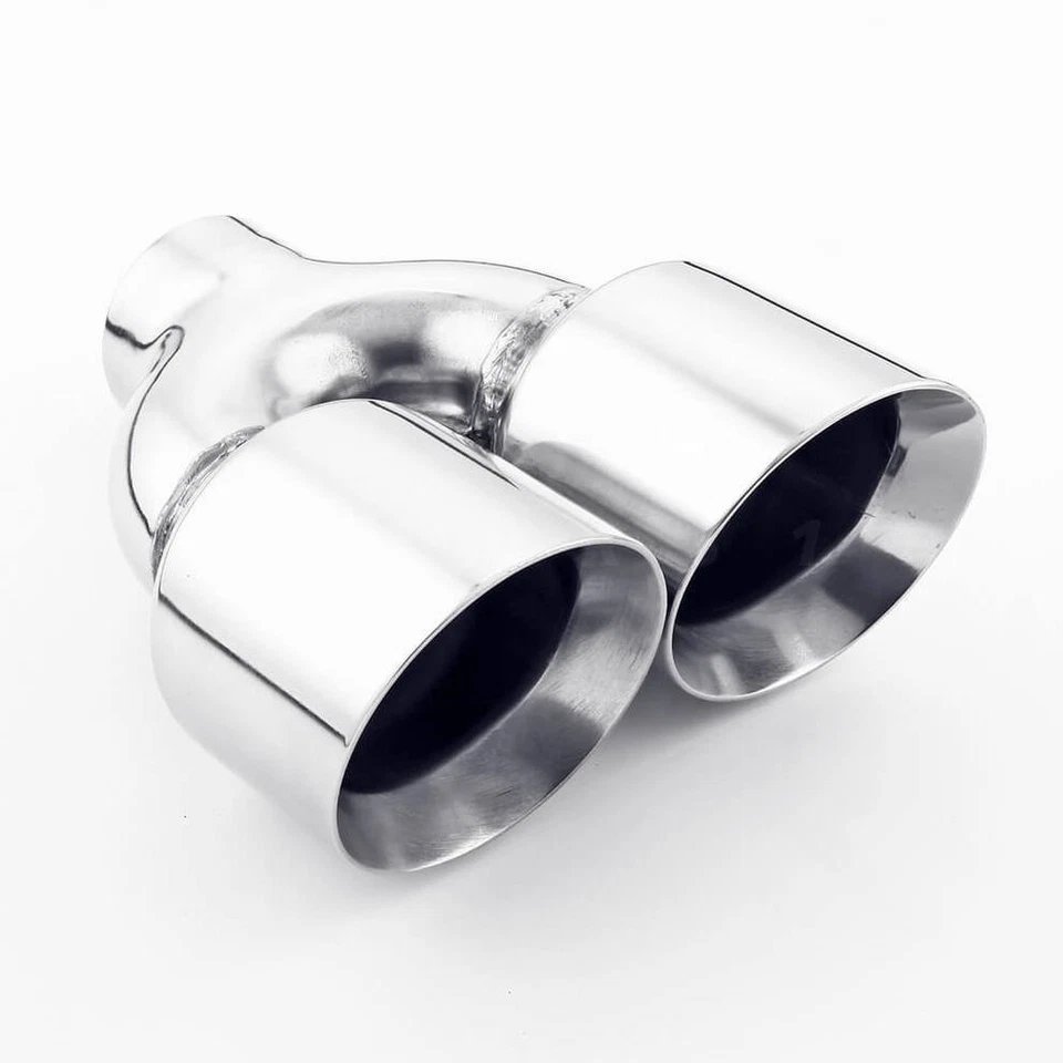 Stainless Steel QUAD 4" Out 2.5" Inlet 9" Long Dual Wall Exhaust Tips Dual Wall - Bild 3 von 4