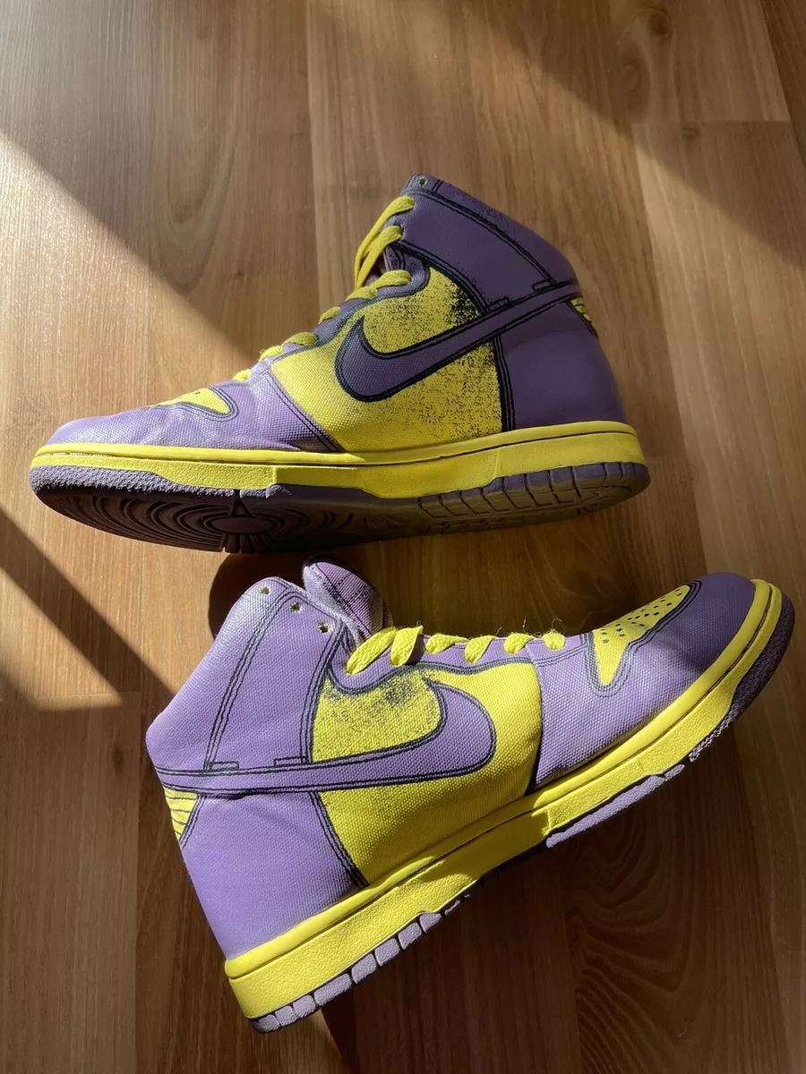Nike Dunk High Premium One Piece Colorway Purple Yellow Size 40 rare 2007