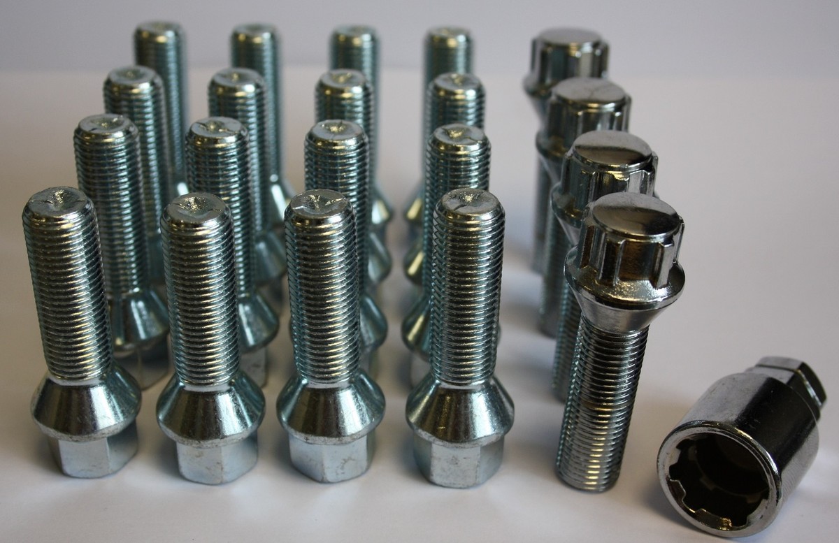 M14 X 1.5 Tapered Wheel Bolts - Extended & Standard Threads, 60-Degree Seat, Zinc Plated, Grade 10.9