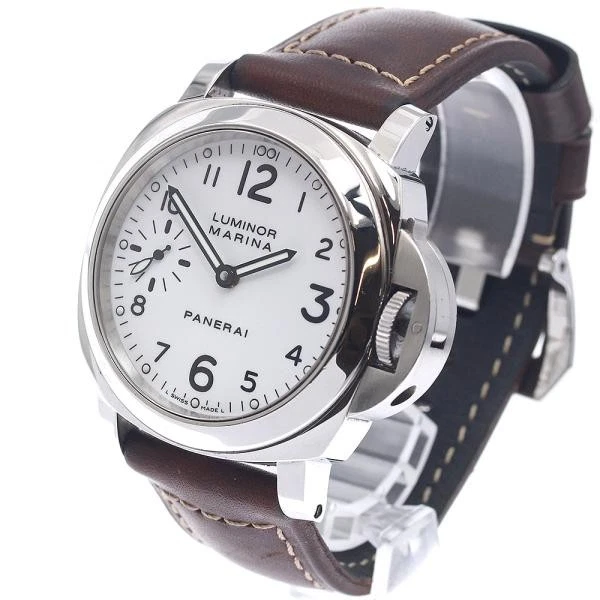 Panerai — Officine Panerai Luminor Marina PAM00113 44mm SS White Dial Watch #C12495