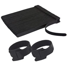 Reusable Cable Ties 100 PCS 8 Inch Hook Loop Adjustable Wire Strap Black