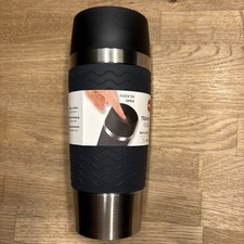 Emsa Travel Mug Thermobecher Edelstahl mit grauer Kunststoff - Manschette 0,36 L