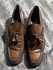 Vintage Salvatore Ferragamo Italy Dress Shoes Men's 13 D Brown Leather Loafers