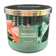 Goose Creek Sweet Cactus & Honeysuckle 3-Wick Candle Jar 14.5 oz Cucumber Fresh