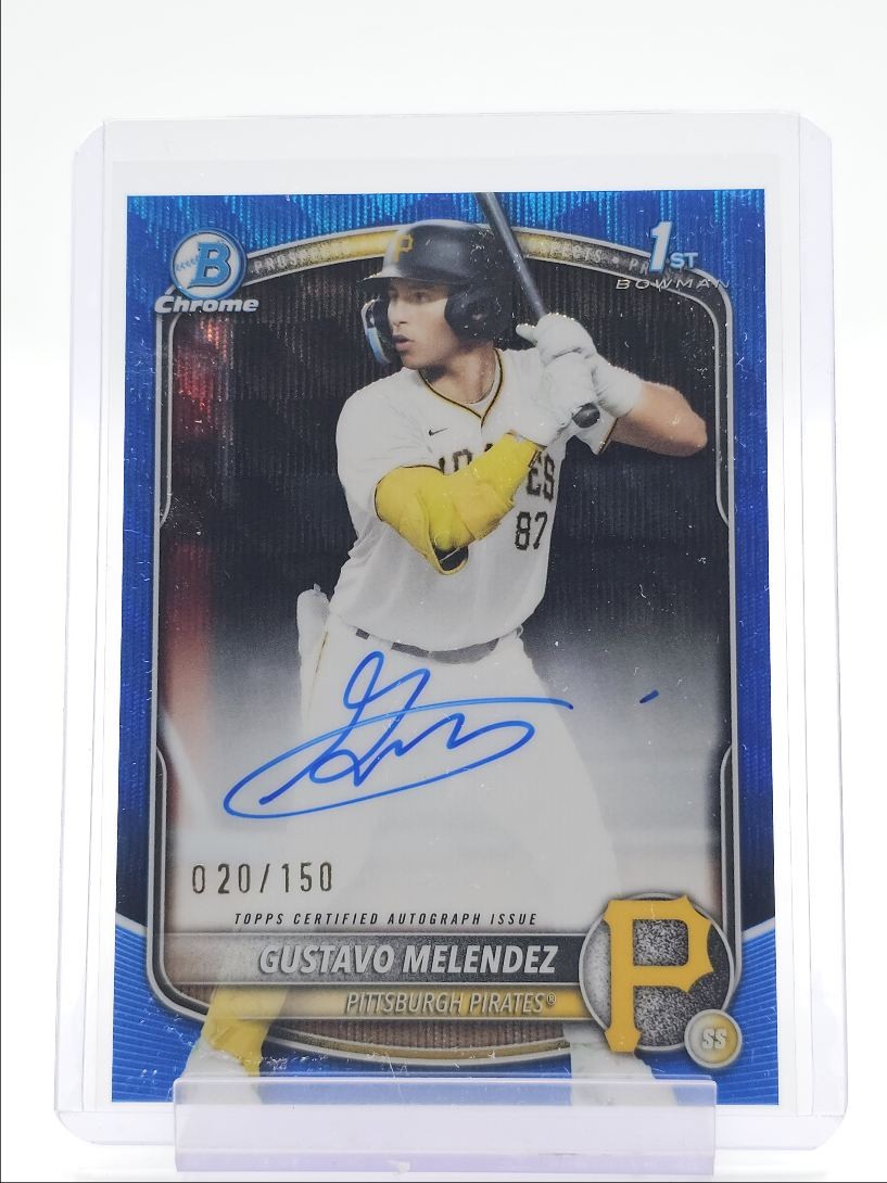 GUSTAVO MELENDEZ 2025 BOWMAN CHROME DRAFT 1ST BLUE WAVE AUTO /150 Q0198