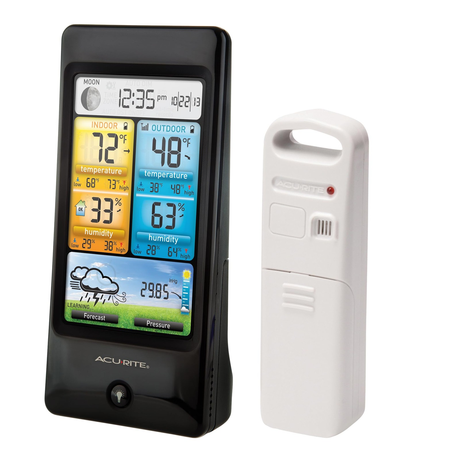 AcuRite 02016 Color Weather Station Forecast Temp Humidity Black