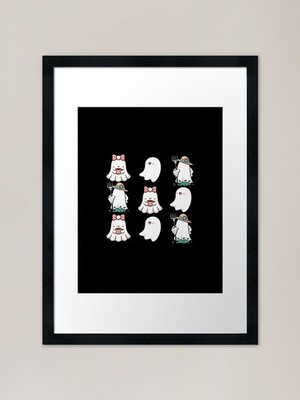 Cute Ghost Sticker Set | Adorable G Framed Wall Art Poster Canvas Print Picture