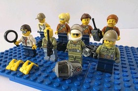 7 Volcano Explorers Lot 60124 60122 60125 City Town LEGO Minifigure Mini Figure