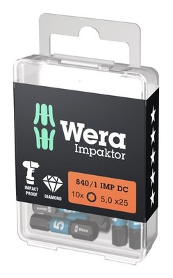 Wera Bit-Sortiment Bit-Box Impaktor 1/4'' DIN 3126 C6,3 Innensechskant 5 x 25...