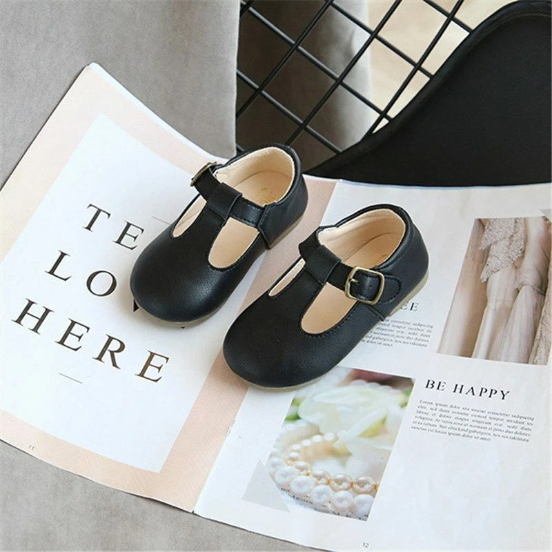 2021 15-19 Niñas Cochecito de Bautizo Tradicional Nuevos Zapatos de Bebé Zapatos de Cuero Foto 3 de 4