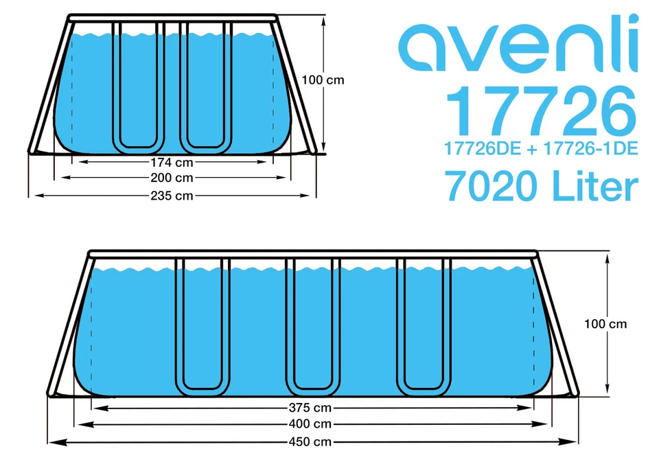 Pool Aufstellpool Gartenpool Schwimmbad Schwimmbecken Gartenpool 400x200x100cm - Bild 3 von 4