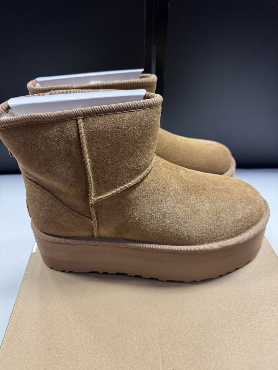 ミドルブーツ UGG Women Boots 1134991CHESTNUT Brown UGG Classic Size 6 US Mini Platform Suede Boots for Women
