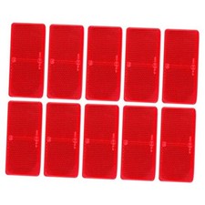 10 Pack Self Adhesive Rectangle Reflectors, E9 Approval Road Safety Stick Red