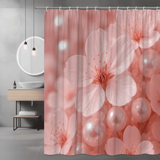 Elegant Pink Floral Shower Curtain - Perfect for Bathroom Decor