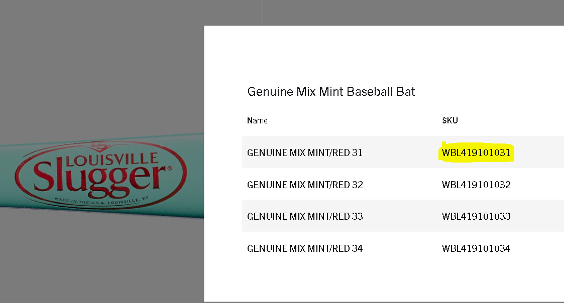 Louisville Slugger Genuine Mix Wood Baseball Bat Mint/Metallic Red 31"