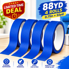 4 Rolls Premium Painters Tape, Blue Tape, Masking Tape,