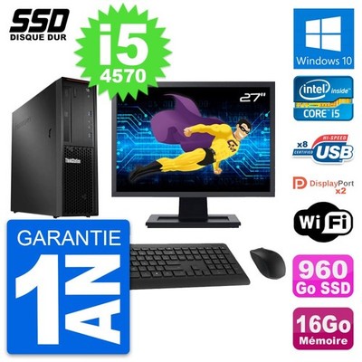 PC LENOVO P300 SFF Bildschirm 27 '' Intel i5-4570 RAM 16Go SSD 960Go Windows 10