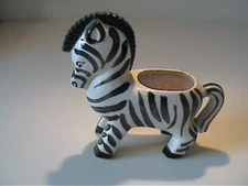 VINTAGE 1960'S POTTERY ZEBRA PLANTER