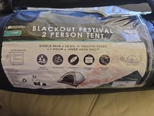 Mountain Warehouse Blackout Festival 2 Person Tent Silver Fiberglass Poles