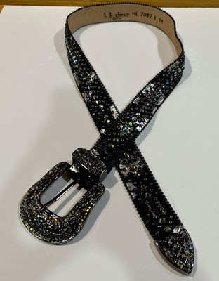 BB Simon Crystal Belt Large Skinny  Western Bling Highly Embellished Heavy Duty