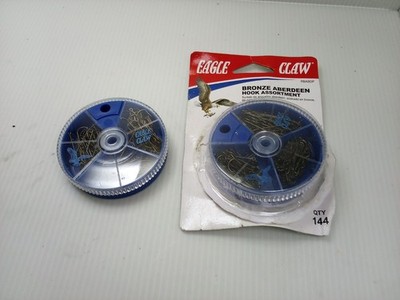 2 Lot Eagle Claw Aberdeen Hook Assortment 144ct  Crappie & Panfish Fishing Hooks