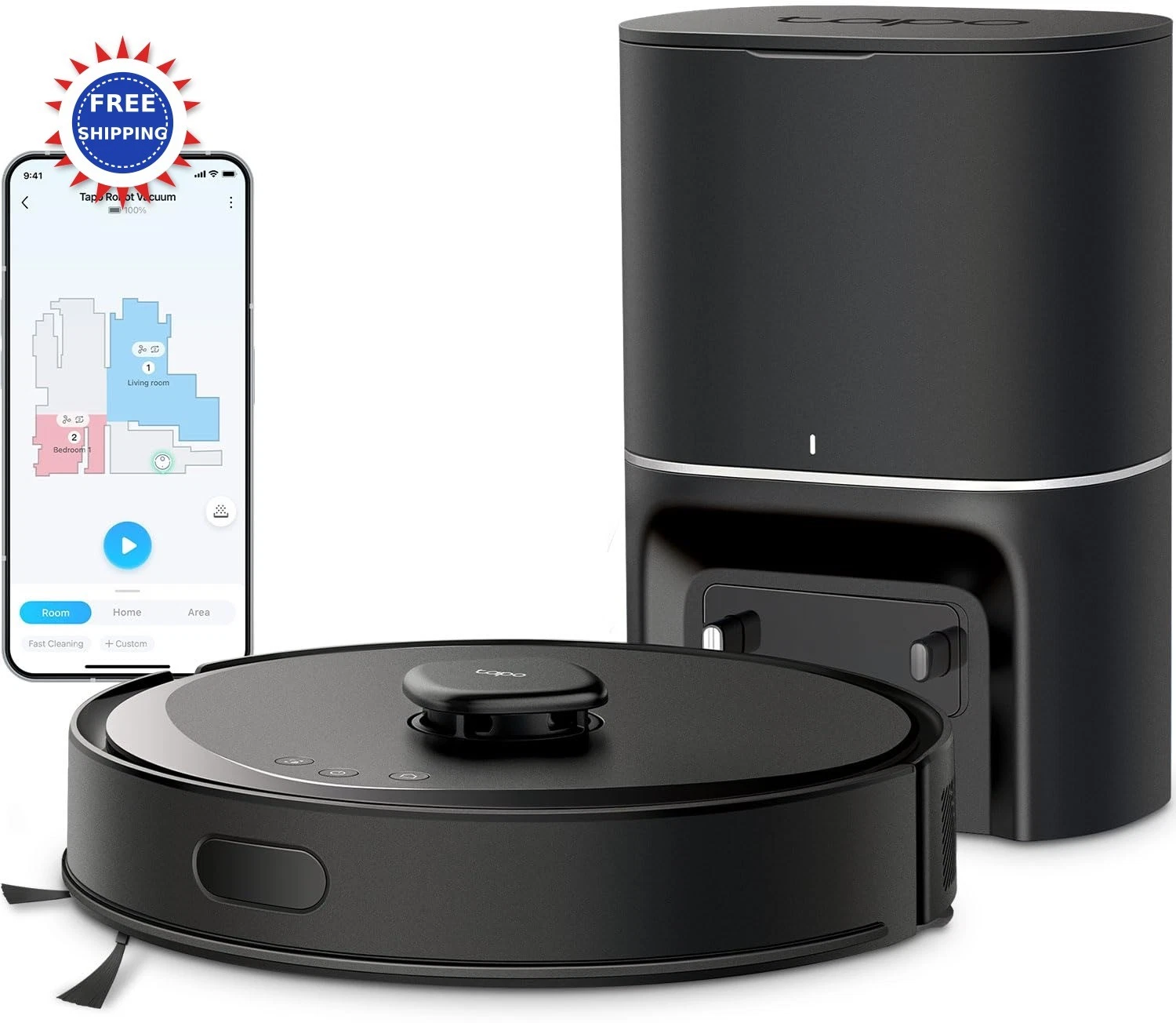 Smart Robot Vacuum & Mop Tapo RV30 Max Plus LiDAR Navigation Self-Emptying Dock