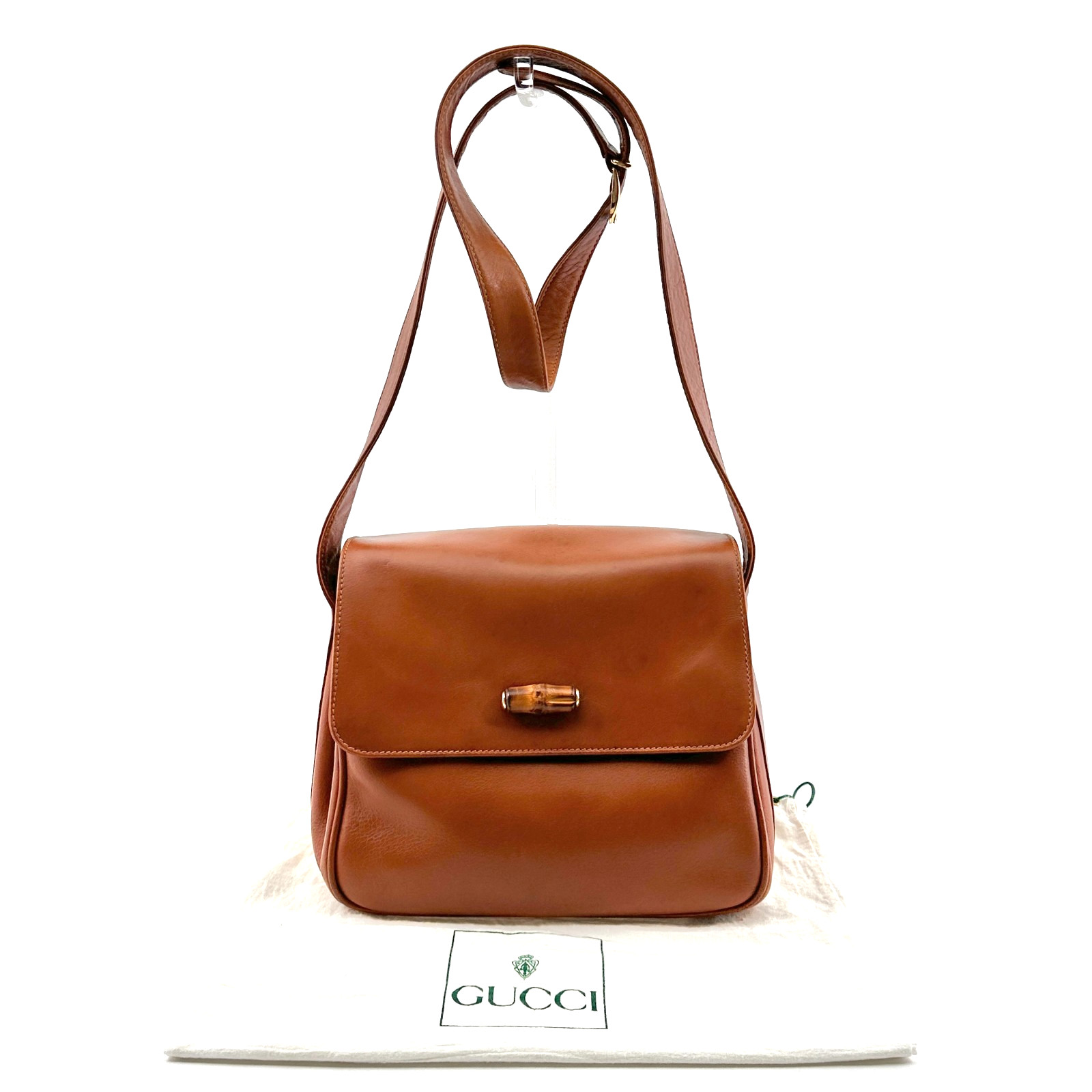 Gucci borsa a tracolla borsa a tracolla bambù cammello autentica 310T335