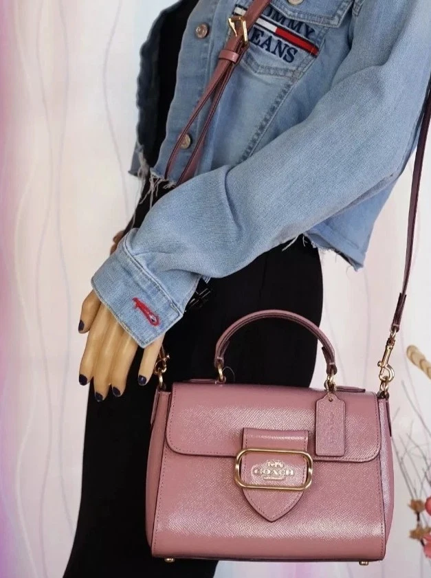 Borsa Classic Beauty.Coach CF320 Morgan manico superiore vernice pelle incrociata.