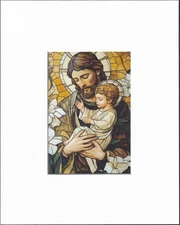 8X10" Matted Print Religious Christian Art Picture: Jesus Christ With a Child