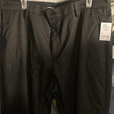 Amazon Essentials Men's Black Dress Pants 38W Straight Leg Flat Front Twill