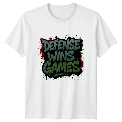 Defense Wins Games T-Shirt Fußball Trainer Fußball Geschenk für Sie und Ihn