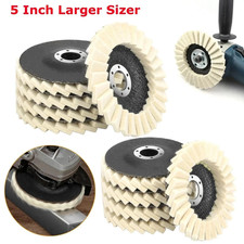 5pcs 5" Wool Polishing Wheels Buffer Pads Flap Felt Polishing Finishing Disc
