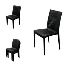 Black Rattan Garden Chairs, Black Rattan Cafe Chairs, Stacking Garden Seats
