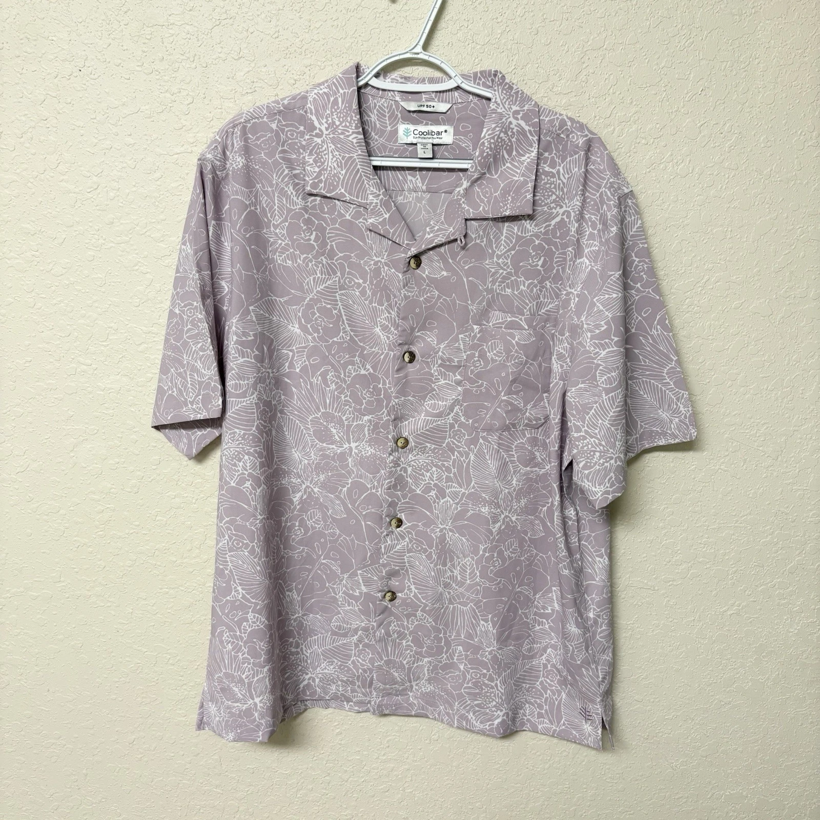 Coolibar Purple Print Short Sleeve Button Shirt Size L UPF 50+ Sun Protection
Opens in a new window