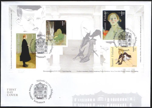 Finland FDC 2012 Helene Schjerfbeck 150 Year Anniversry Booklet, Mint 