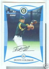 Dusty Coleman Oakland A's 2008 Bowman Draft Prospects