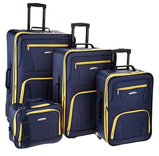 Journey Softside Upright Luggage Set, 4-Piece Set (14/19/24/28) Navy