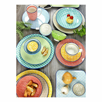 CreaTable 17362 Mediterranean Combination Service 16pc Dinnerware Tableware  Set